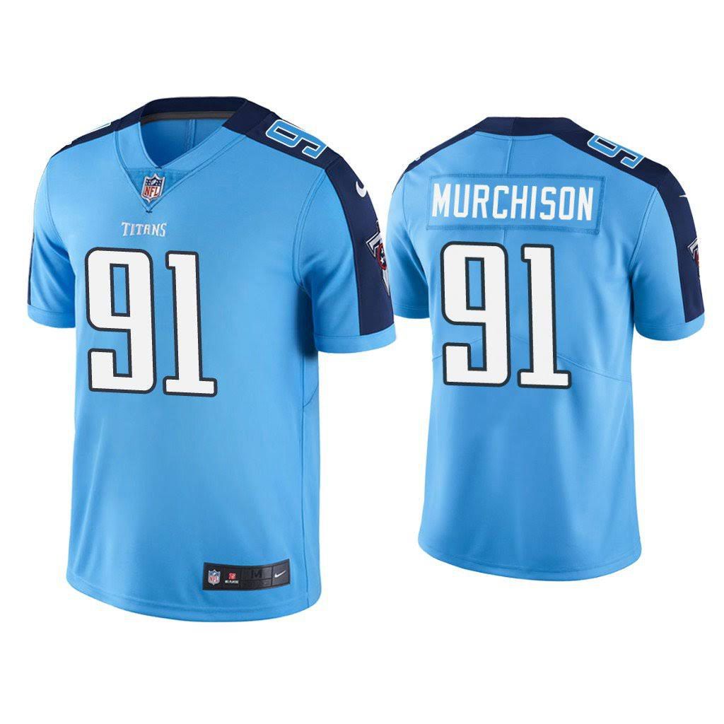 Cheap Men Tennessee Titans 91 Larrell Murchison Nike Light Blue Vapor Limited NFL Jersey